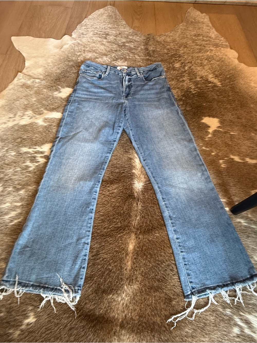 Frame Le Crop Mini Boot with Frayed Hem
